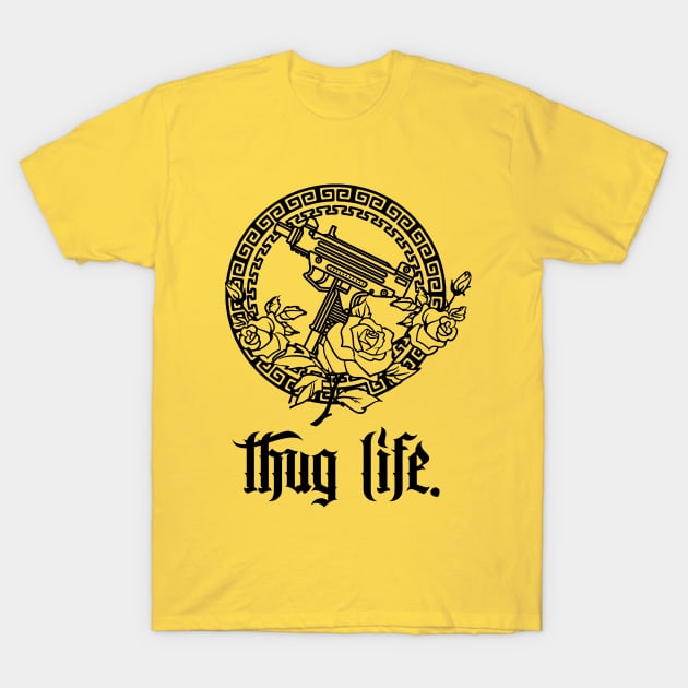 Thug Life #1 /// Tattoo Style Illustration Design T-Shirt by DankFutura